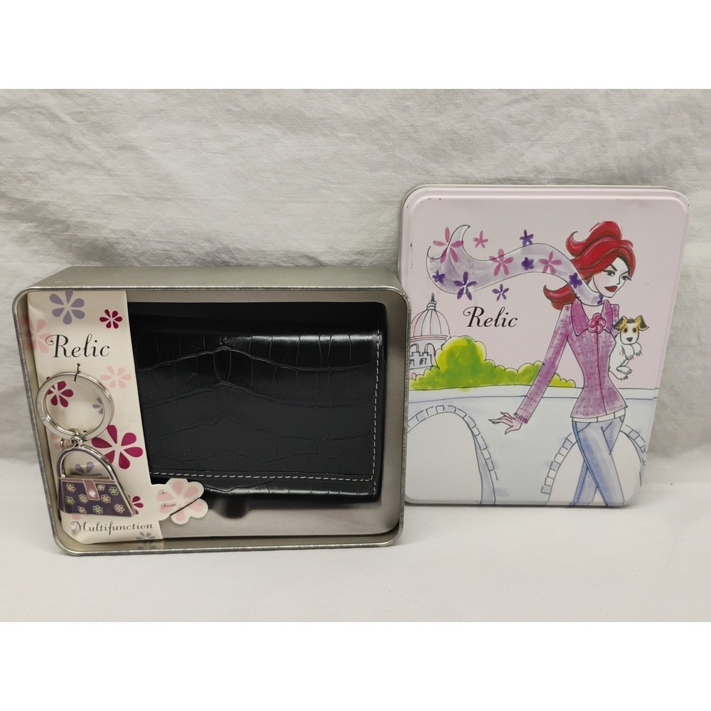 Relic Womens Wallet‎ & Purse Keychain Gift Set In Tin Brand New